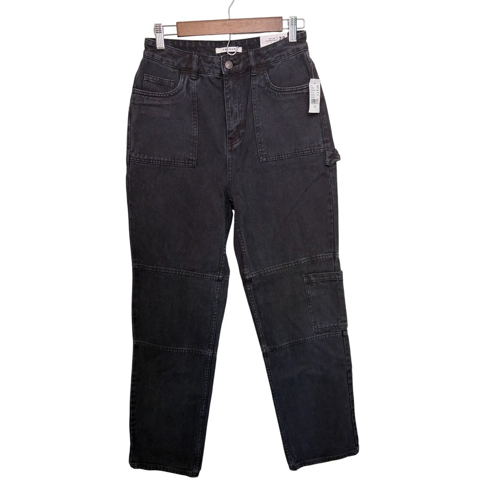 NEW Pacsun Women's Carpenter Jeans Boyfriend BF 90's Black Y2K Baggy Size 28